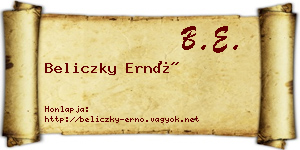 Beliczky Ernő névjegykártya