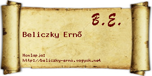 Beliczky Ernő névjegykártya