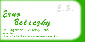 erno beliczky business card