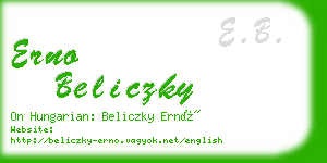 erno beliczky business card